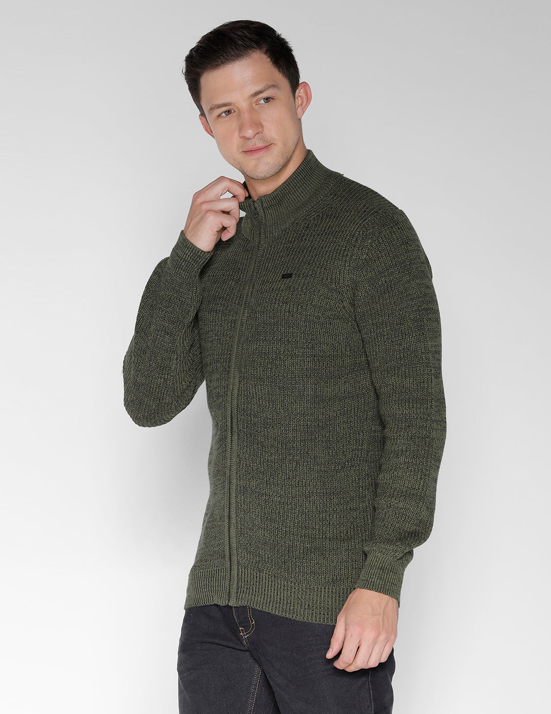 Identiti Full Sleeve Solid Slim Fit Cotton Casual Pull Over