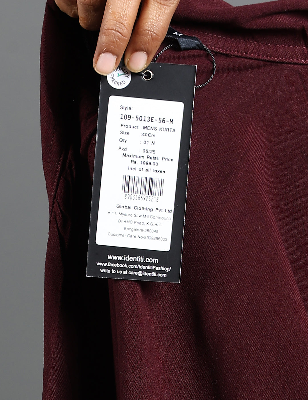 IDENTITI Men Slim Fit Cuban Collar Solid Shirt In Brown.