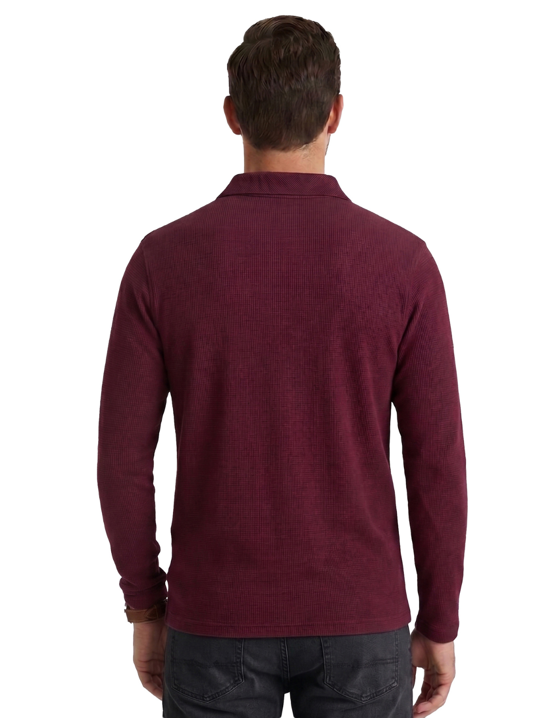 IDENTITI Men Slim Fit Polo Collar Solid T-Shirt In Wine.