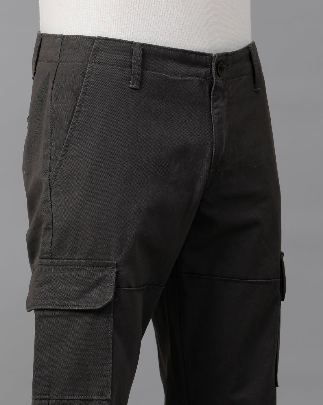 IDENTITI Men Slim Fit Cargo Jogger In Grey.