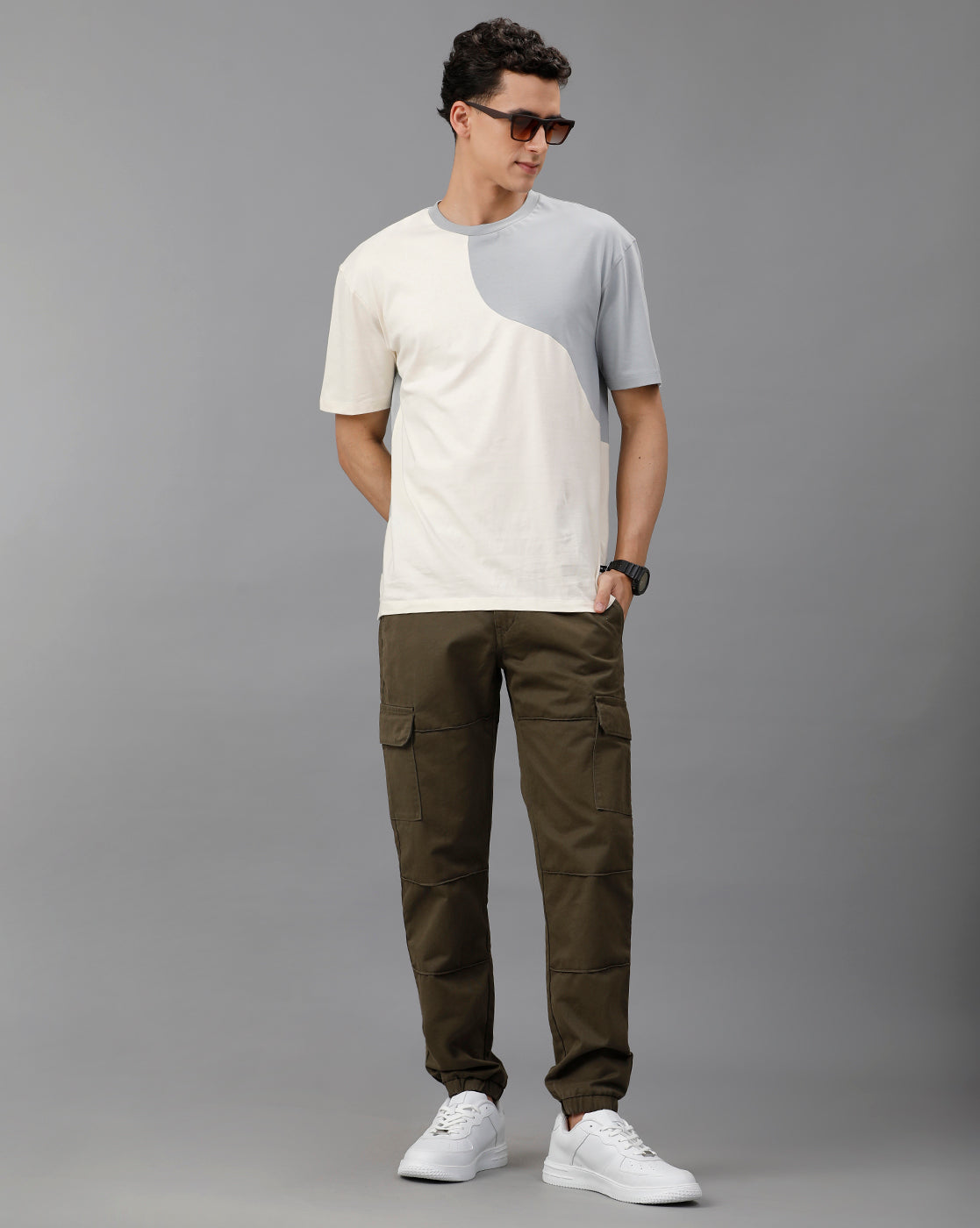 IDENTITI Men Slim Fit Cargo Jogger In Olive.