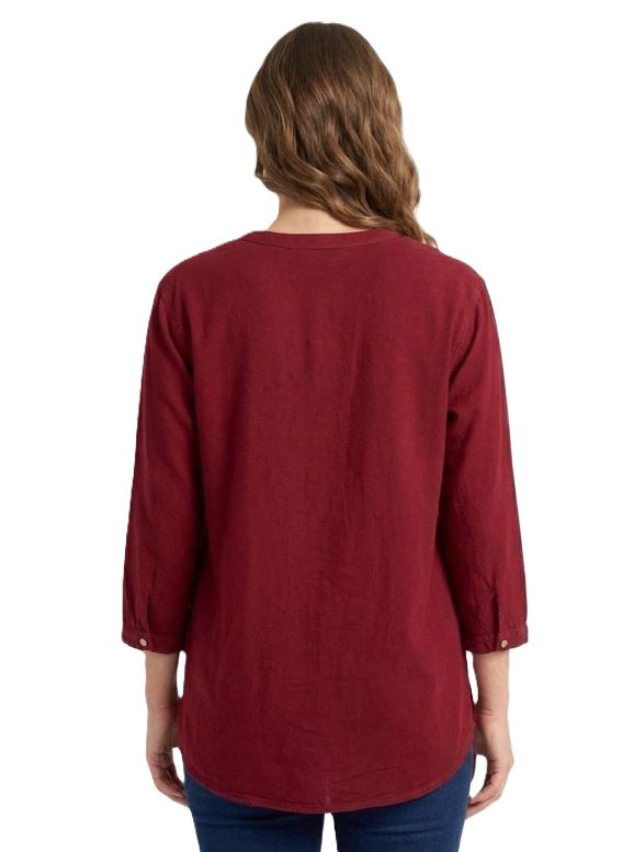 Identiti Women Solid Indo Western Embroidered Tunic - Rust.