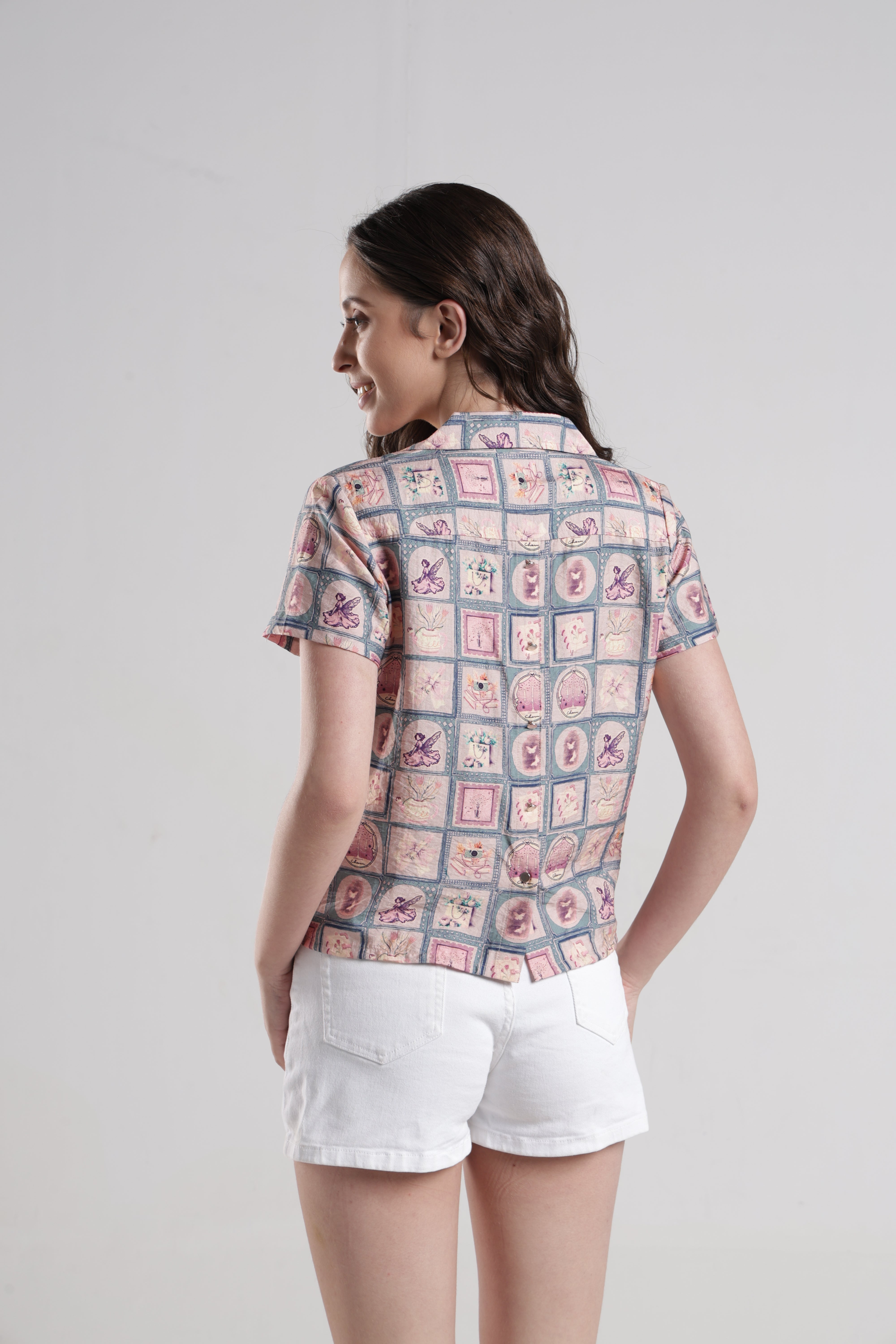 Identiti Women Casual Printed Top - Peach