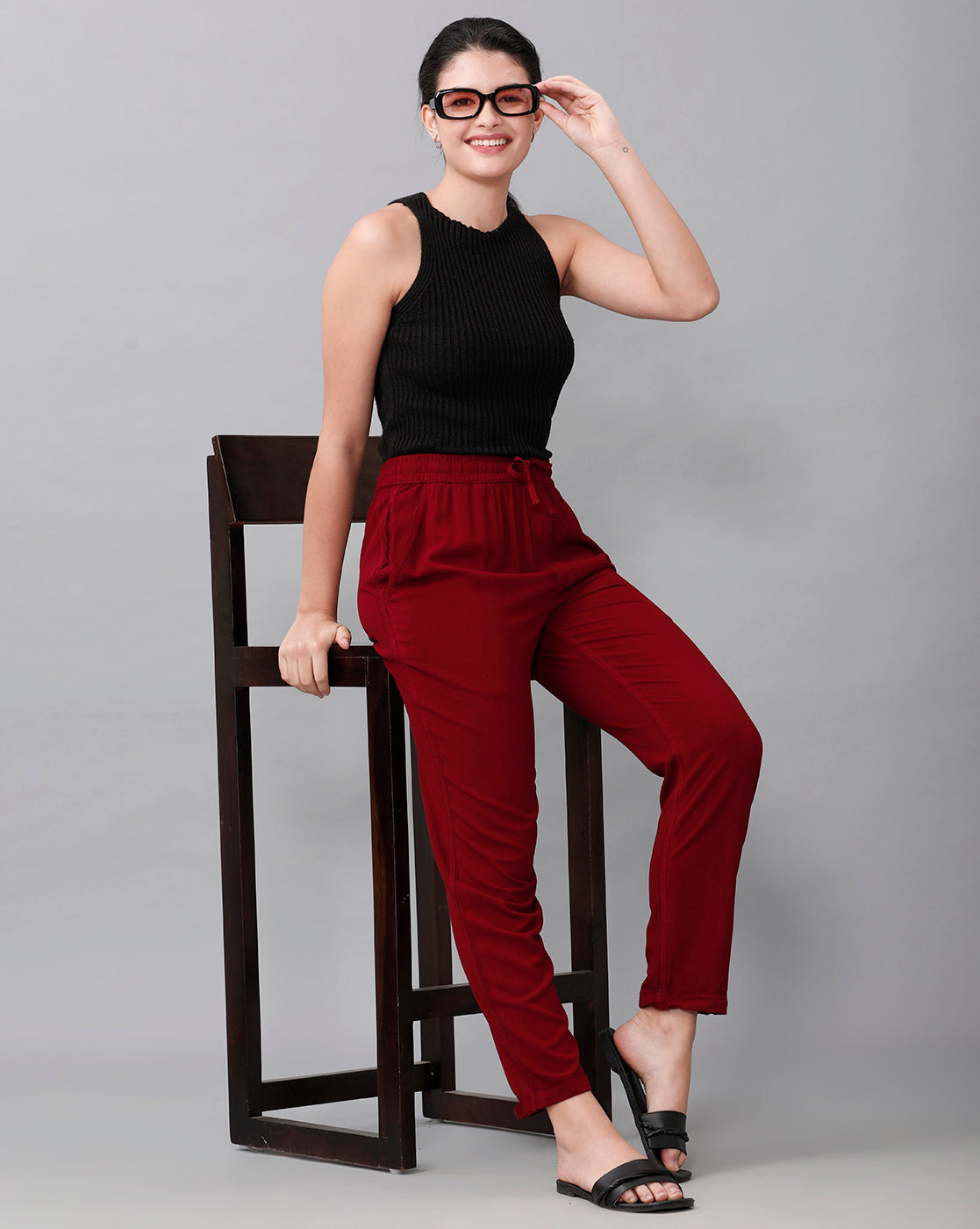 Identiti Casual Trouser - Maroon