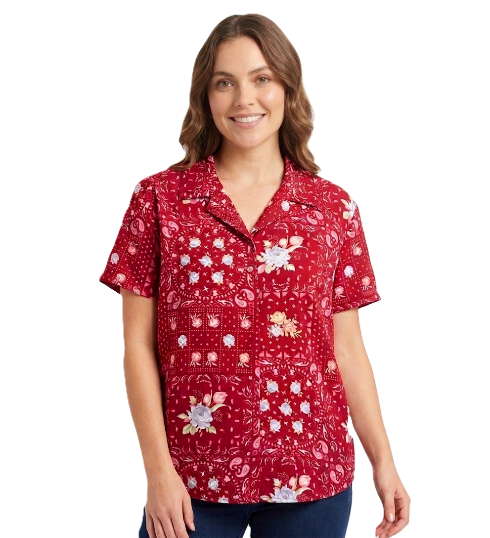 Identiti Women Printed Casual Top - Maroon.