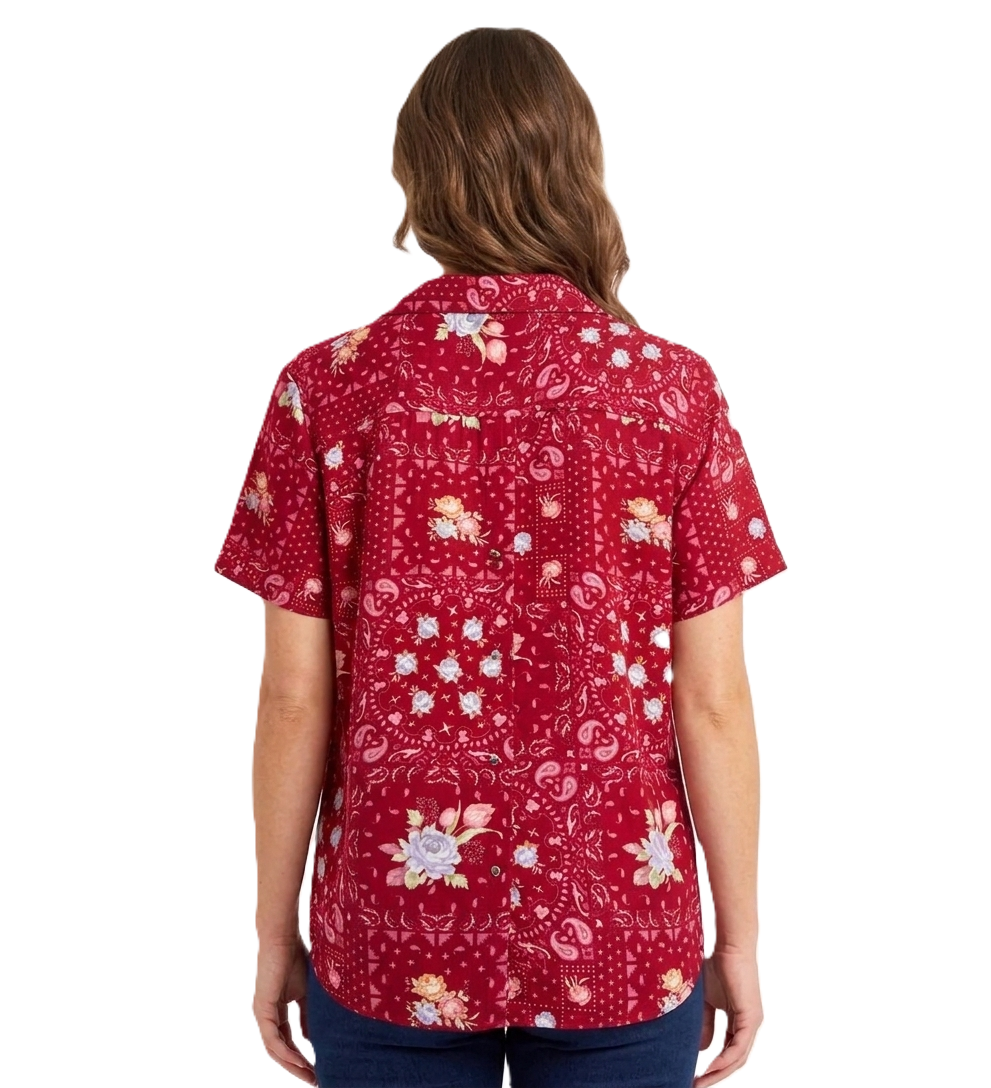 Identiti Women Printed Casual Top - Maroon.
