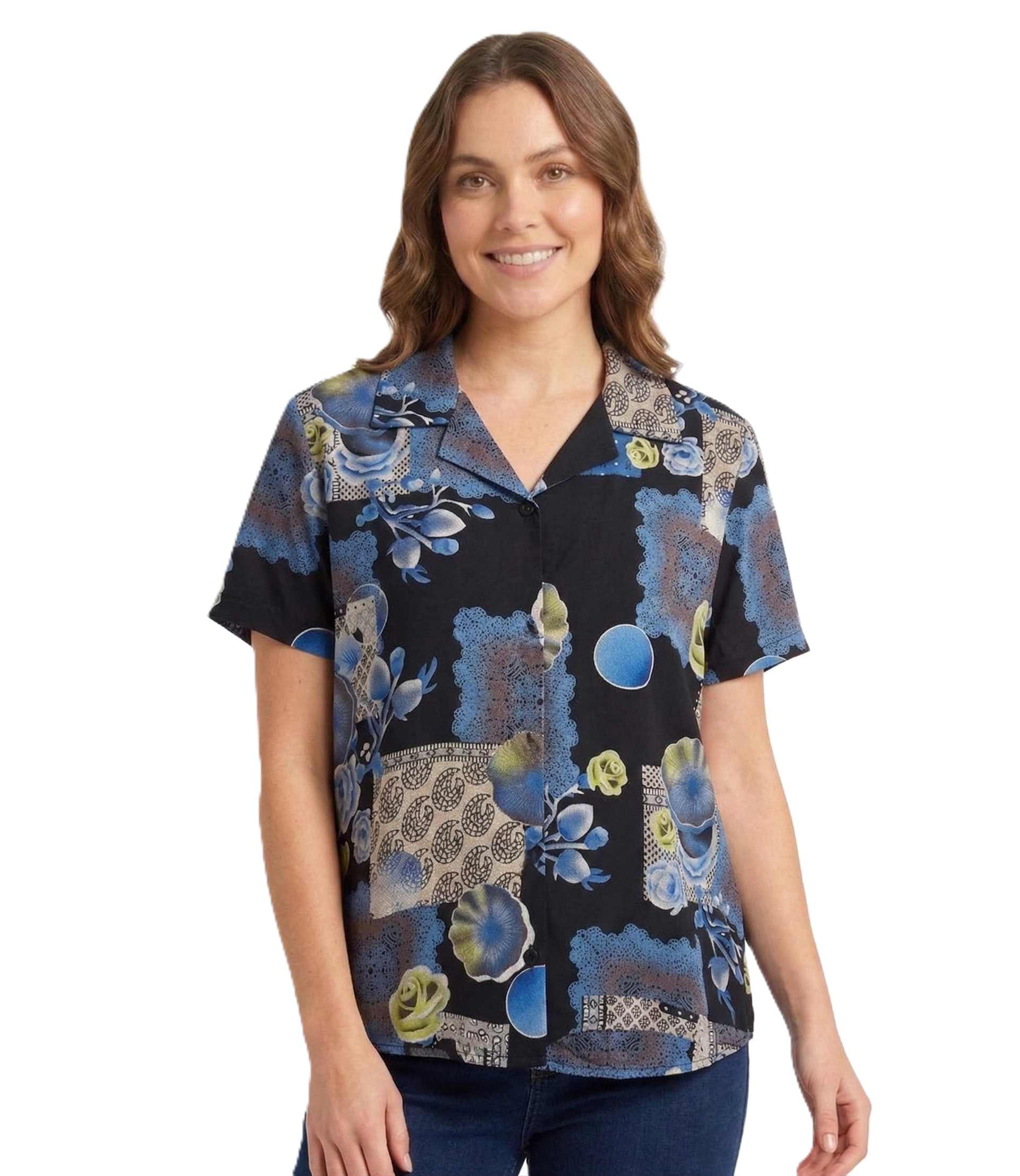 Identiti Women Printed Casual Top - Blue.
