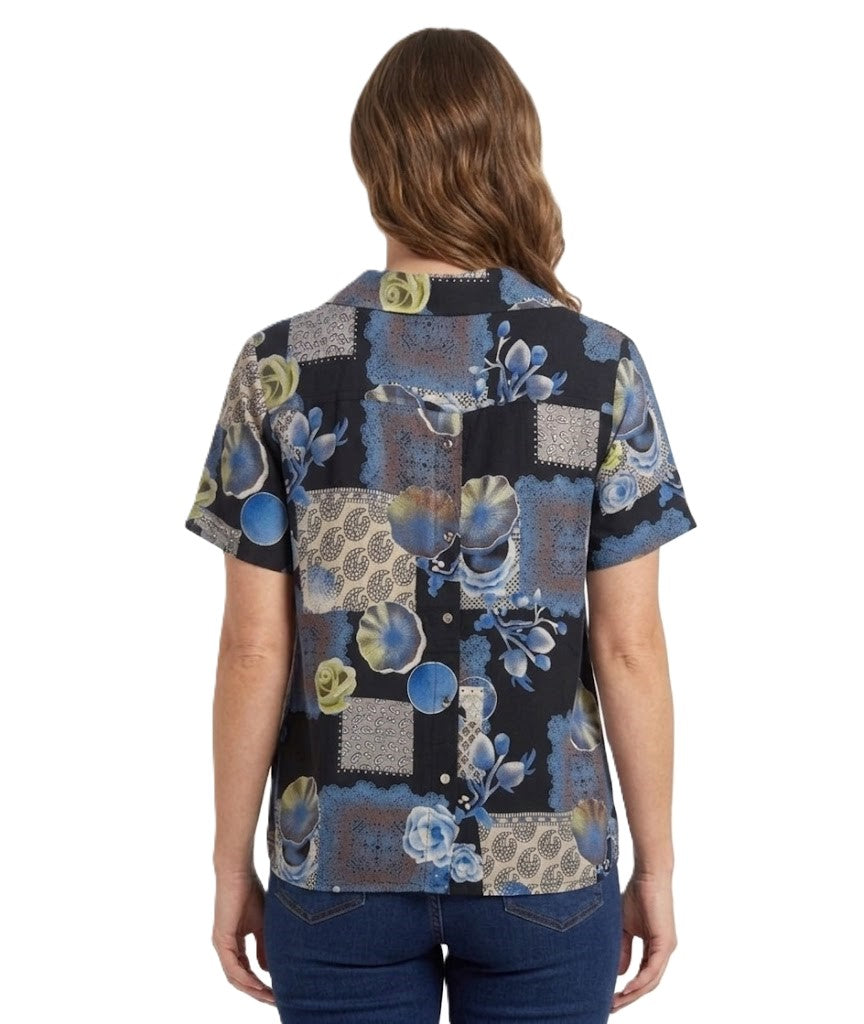Identiti Women Printed Casual Top - Blue.
