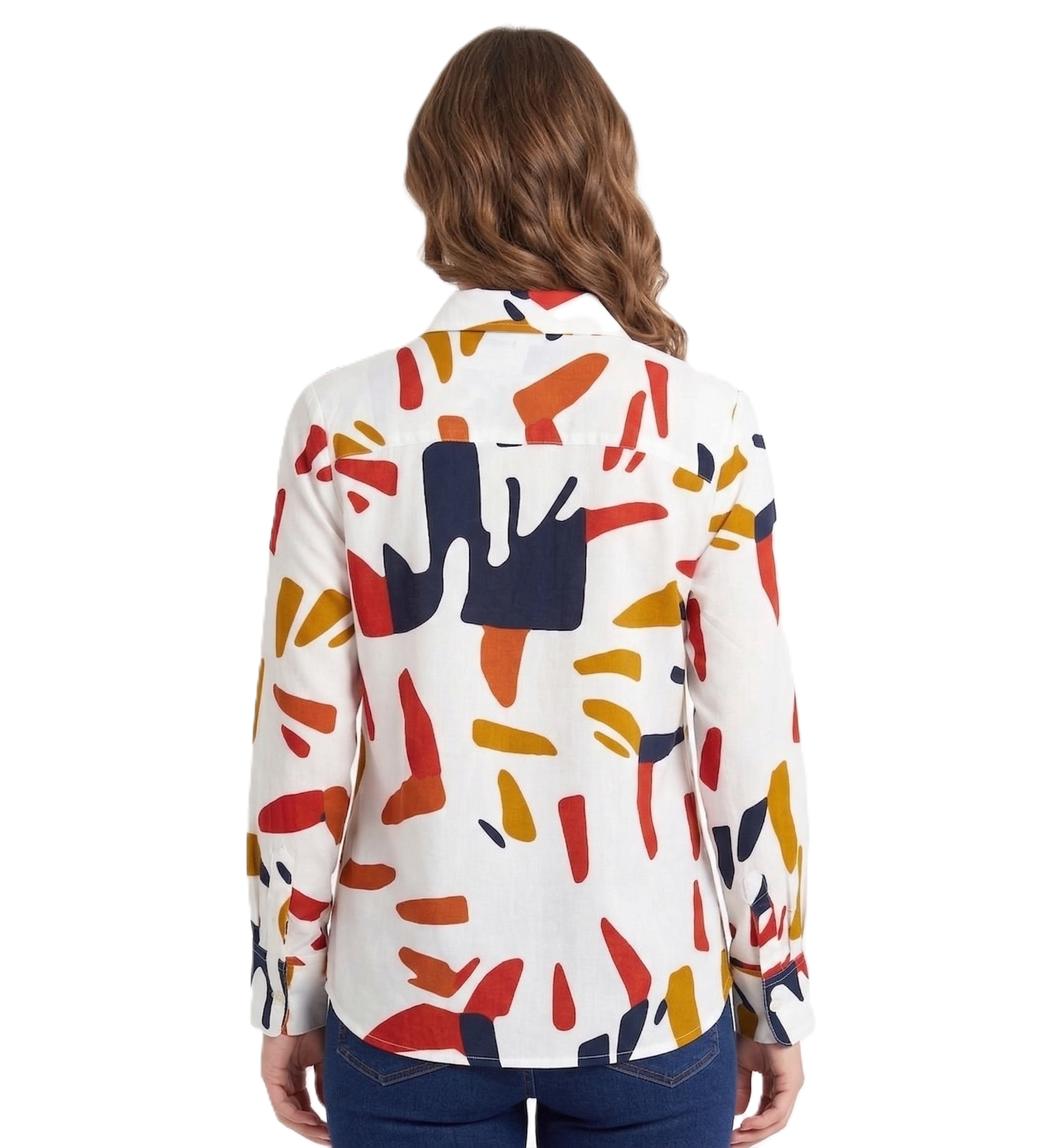 Identiti Women Printed Casual Shirt - Offwhite.