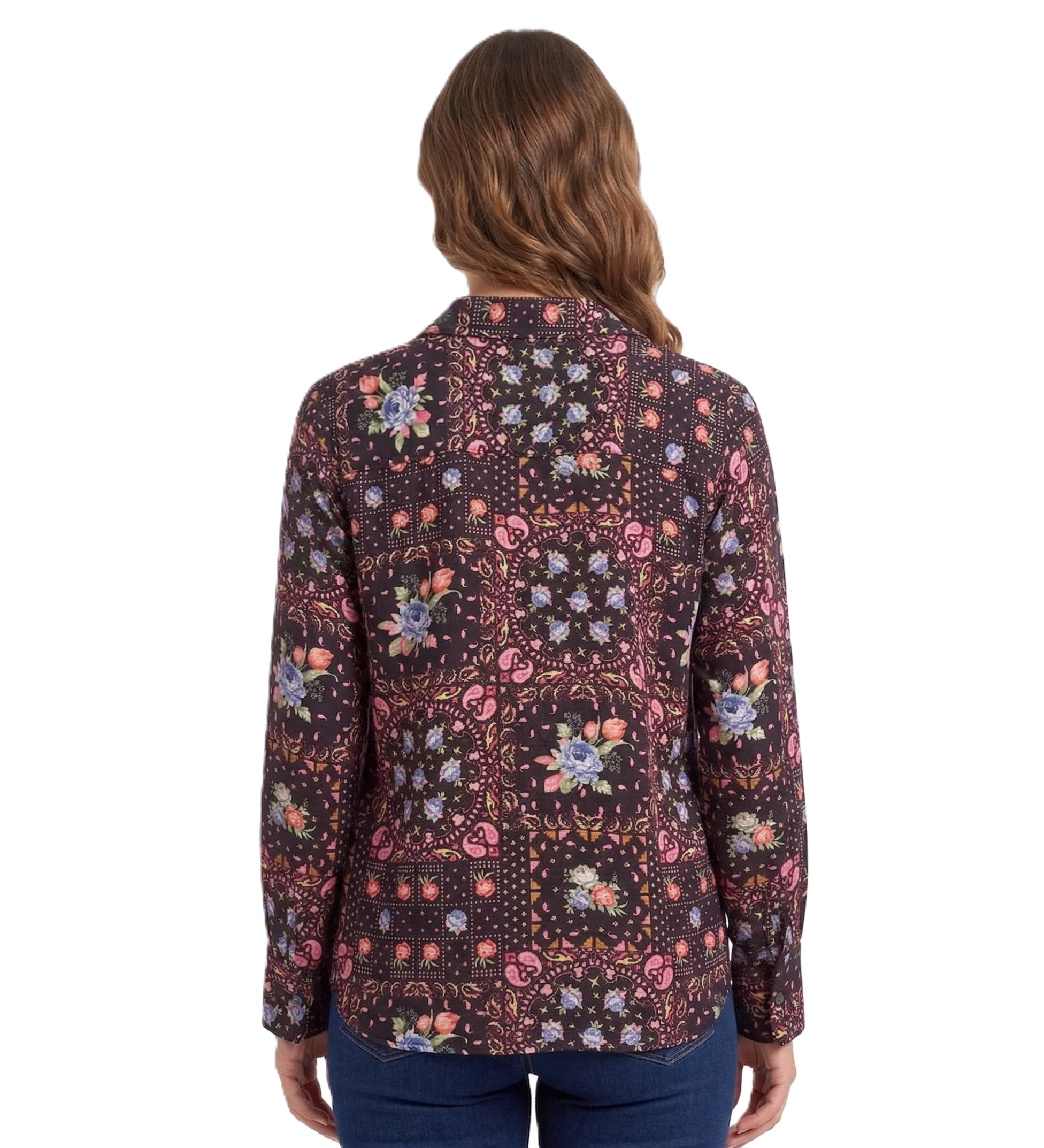 Identiti Women Printed Casual Shirt - Black.