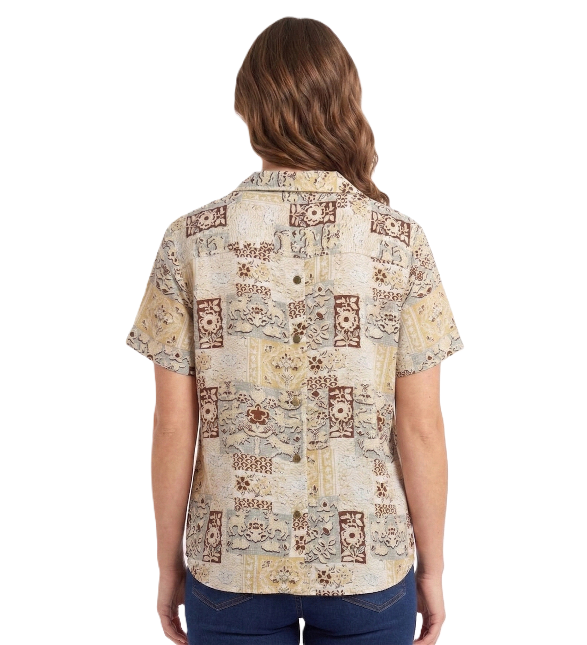 Identiti Women Printed Casual Top - Brown.