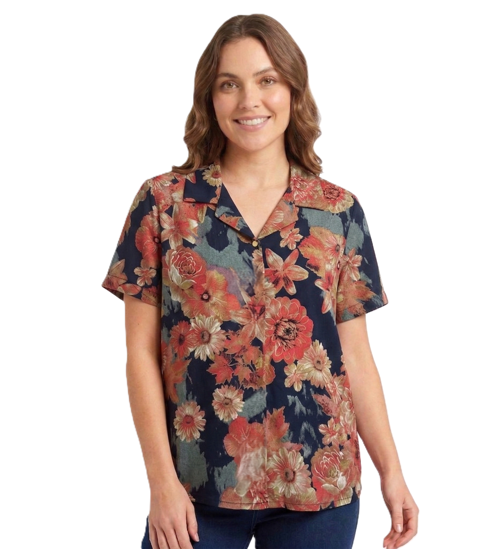 Identiti Women Printed Casual Top - Navy.