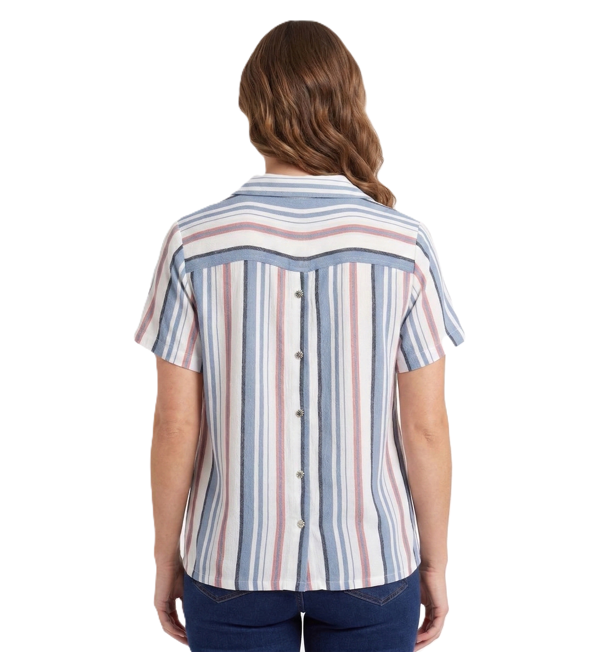 Identiti Women Striped Casual Top - White.