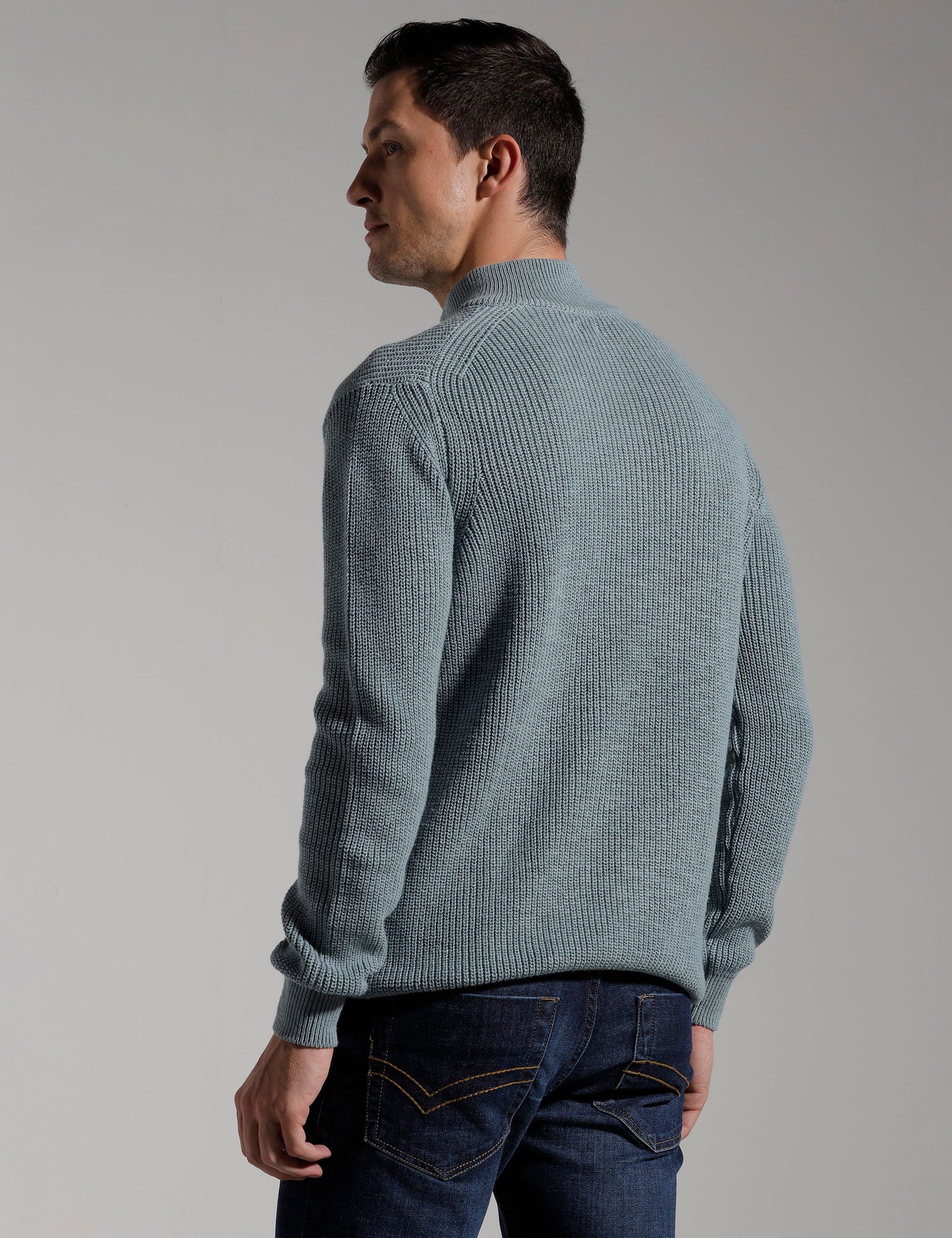 IDENTITI Men Half Zipper High Neck Pull Over