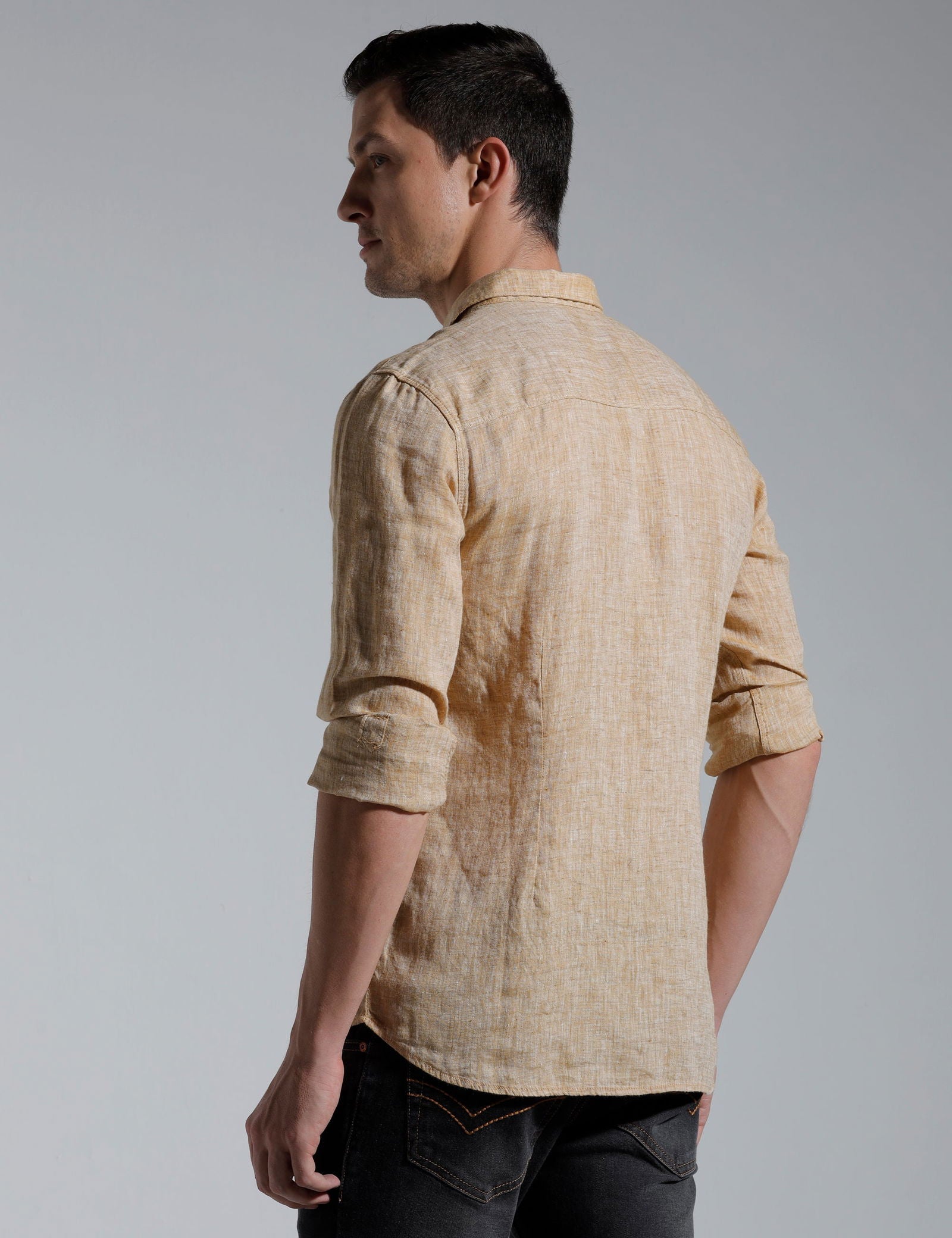 IDENTITI Men Slim Fit Regular Collar Solid Shirt