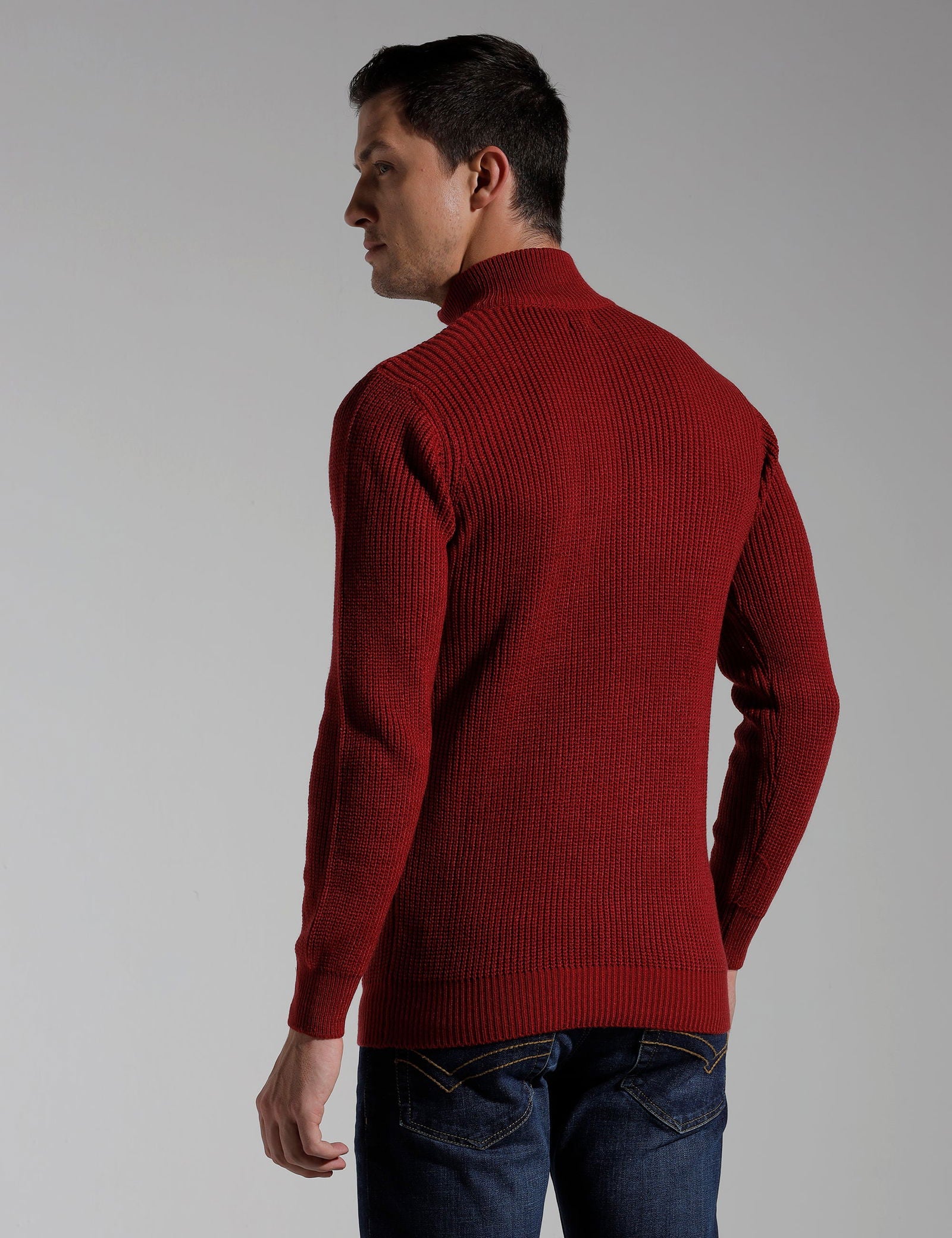 Identiti Full Sleeve Solid Slim Fit Cotton Casual Pull Over T-shirt For Men