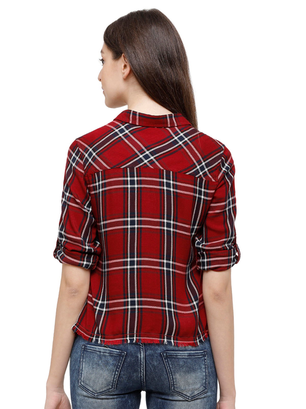 Identiti Women Checkered Slim Fit Casual Shirt