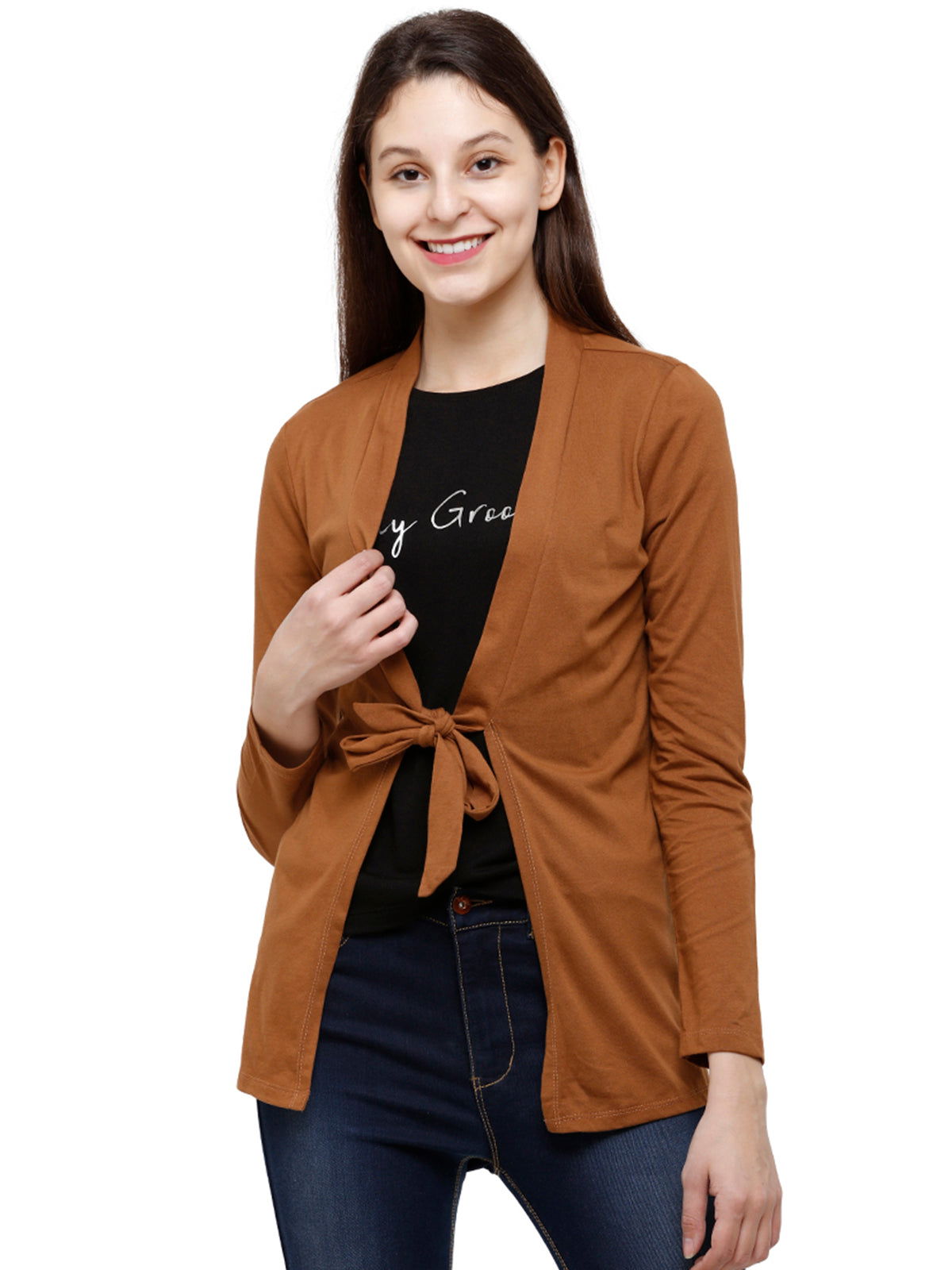 Identiti Women Open Front Shrug With Tieing Option