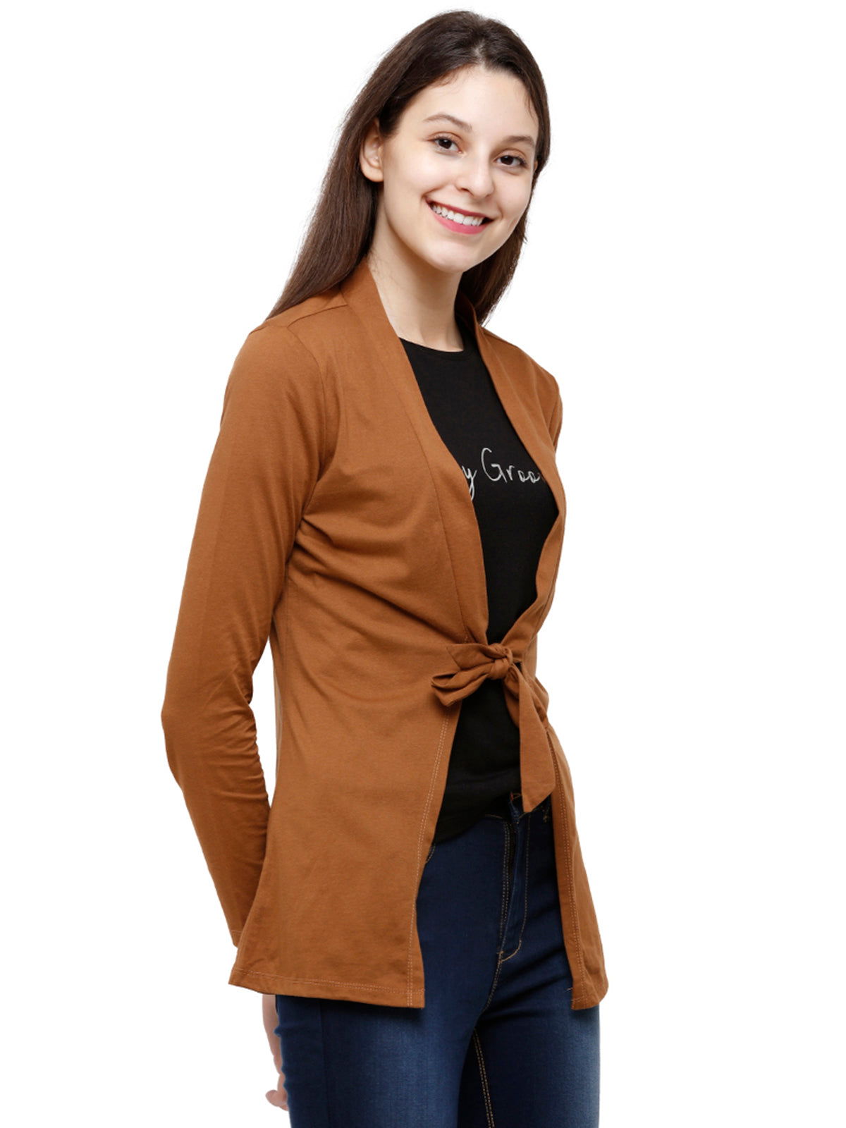 Identiti Women Open Front Shrug With Tieing Option