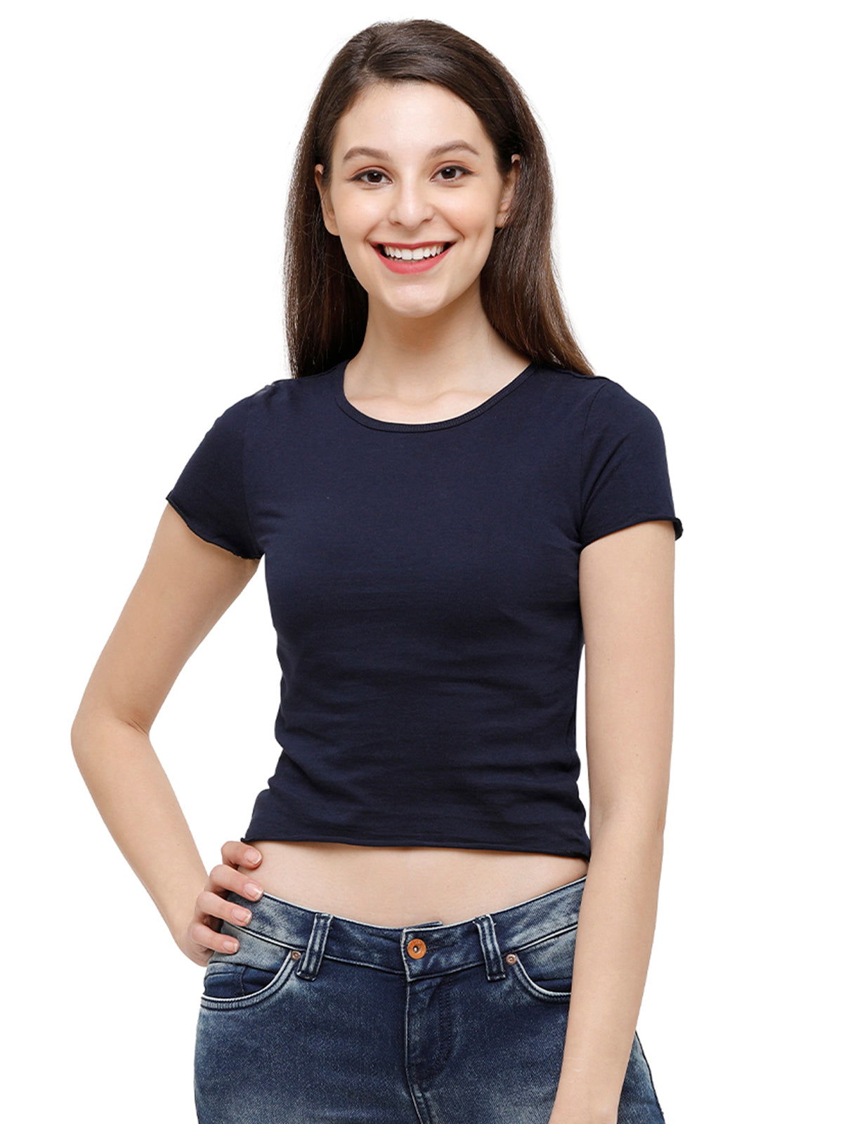 Identiti Women Round Neck Crop Tee