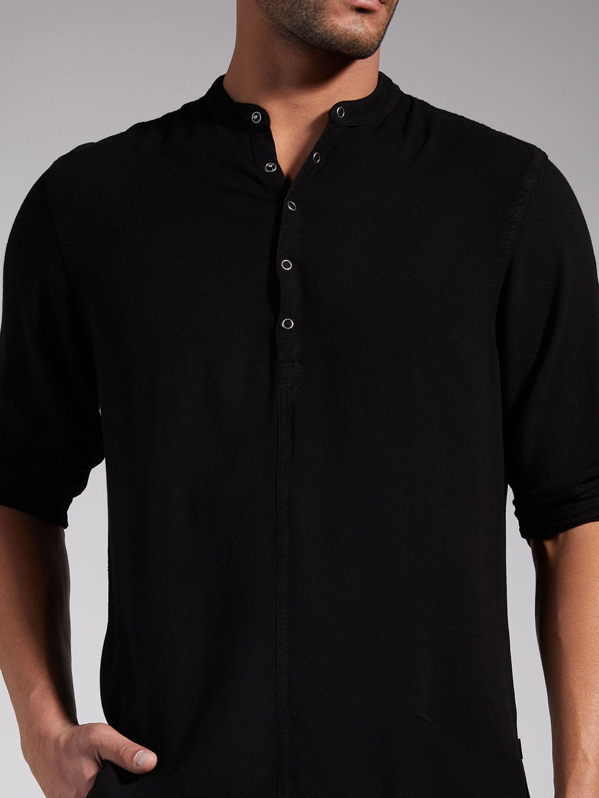 Men Half Placket Viscose Shirt / Kurta