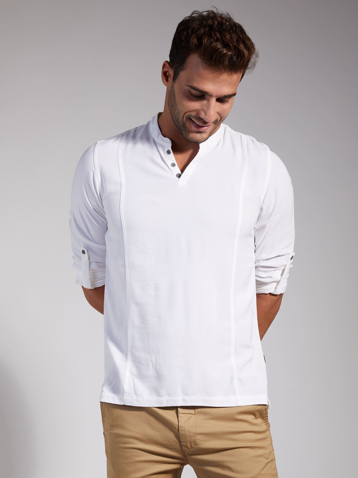 Men Half Placket Viscose Shirt / Kurta