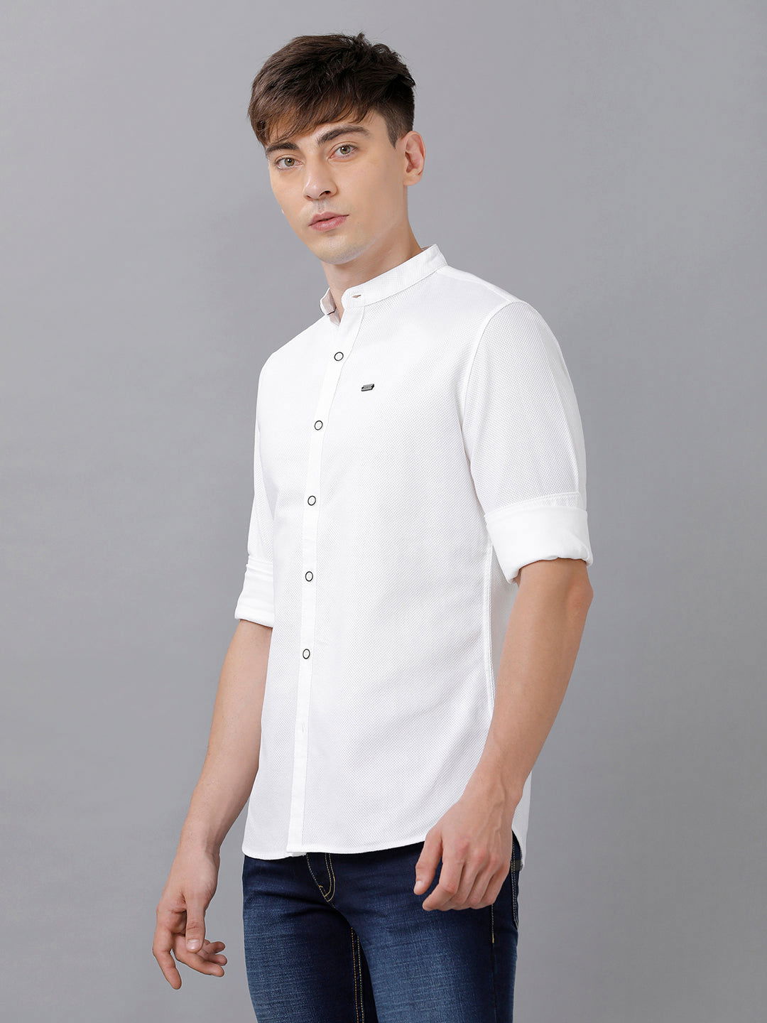 Men Slim Fit Dobby Shirt