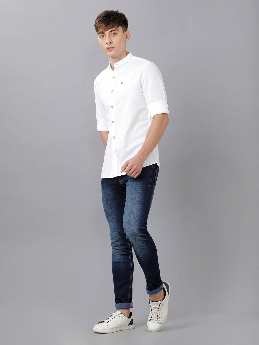 Men Slim Fit Dobby Shirt