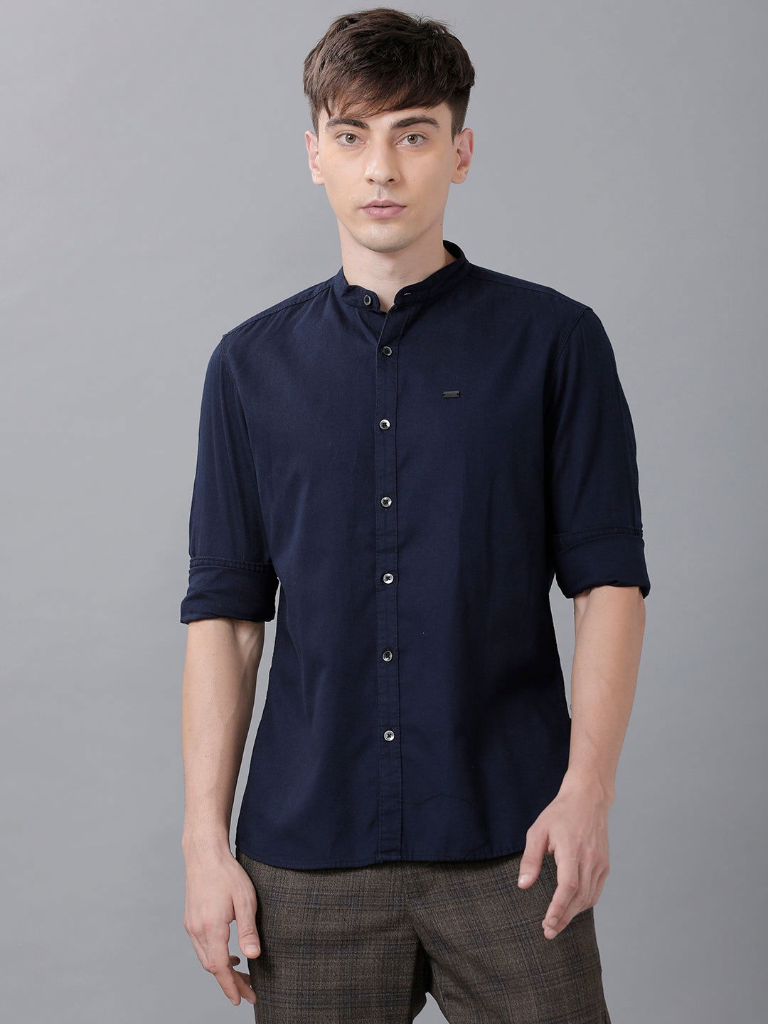 Men Slim Fit Dobby Shirt