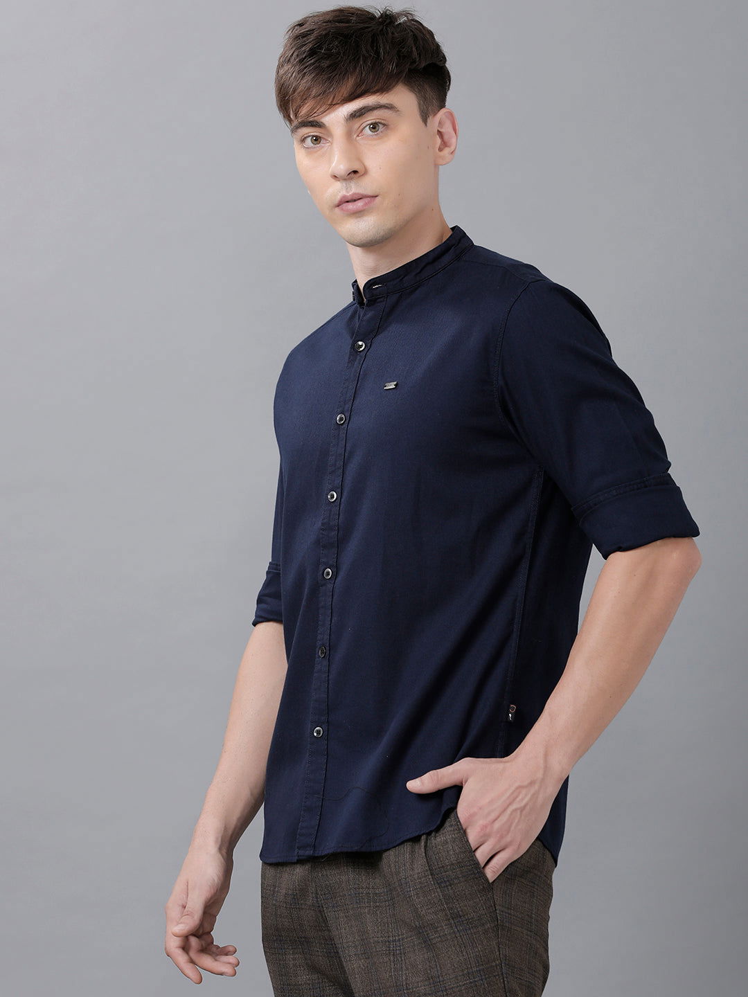 Men Slim Fit Dobby Shirt