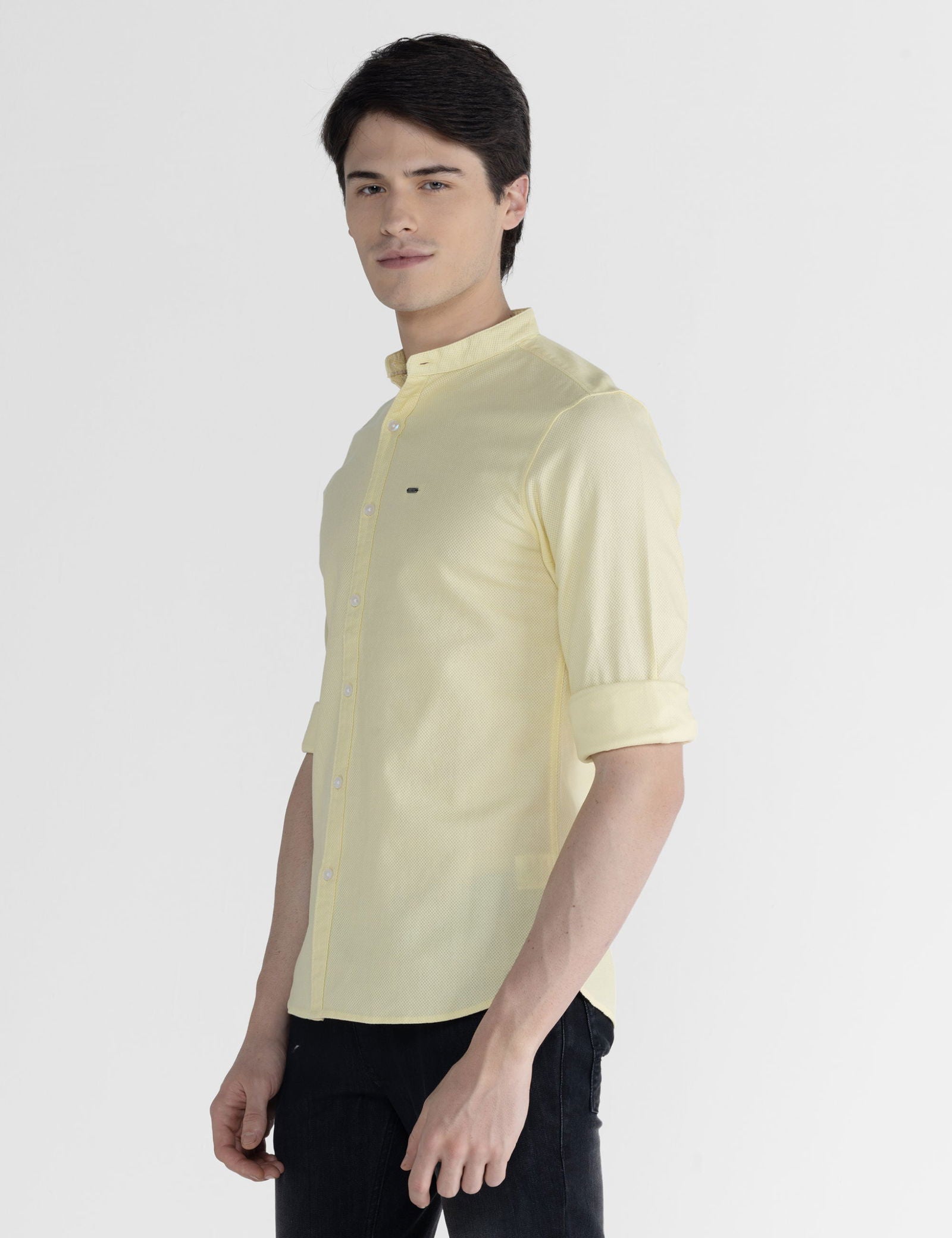 Men Slim Fit Dobby Shirt