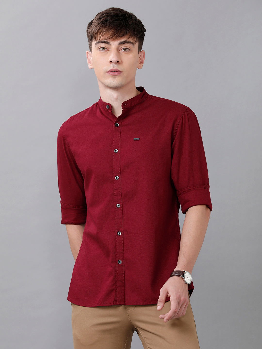 Men Slim Fit Dobby Shirt