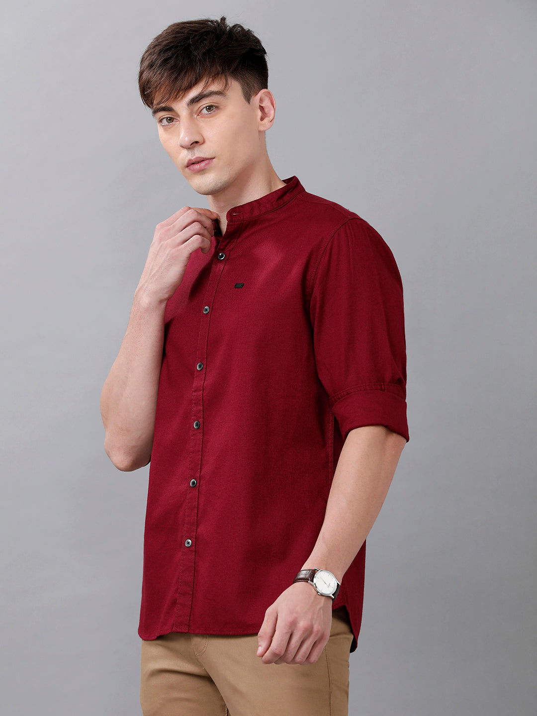 Men Slim Fit Dobby Shirt