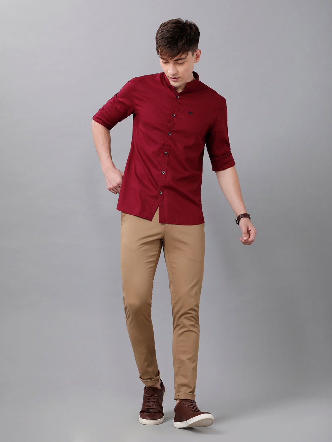 Men Slim Fit Dobby Shirt