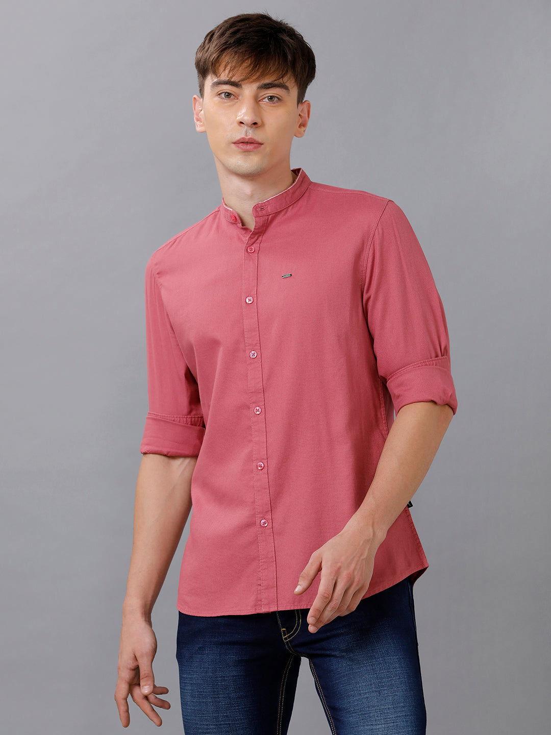 Men Slim Fit Dobby Shirt