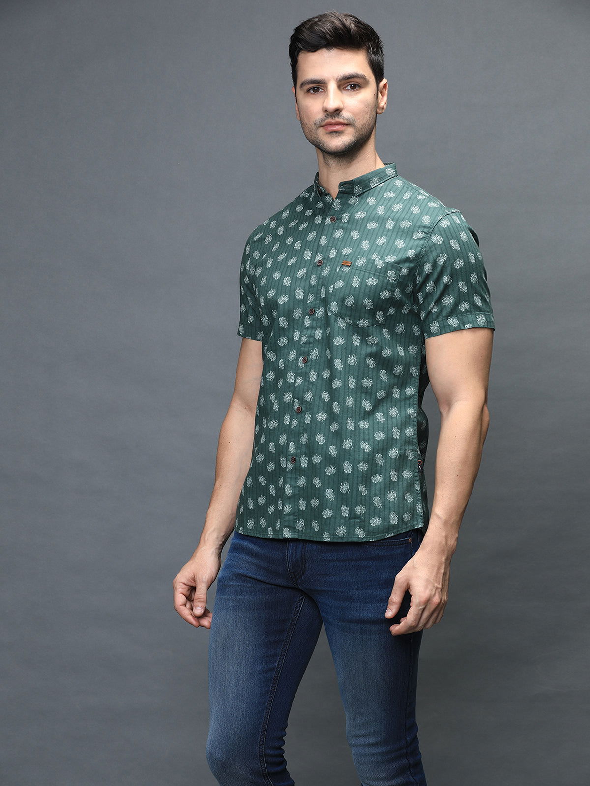 Men Slim Fit Printed Shirt