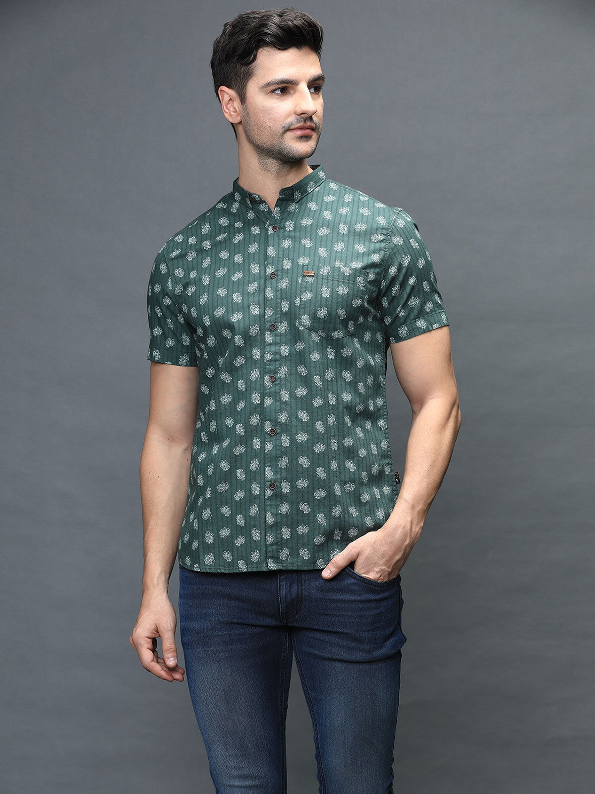 Men Slim Fit Printed Shirt