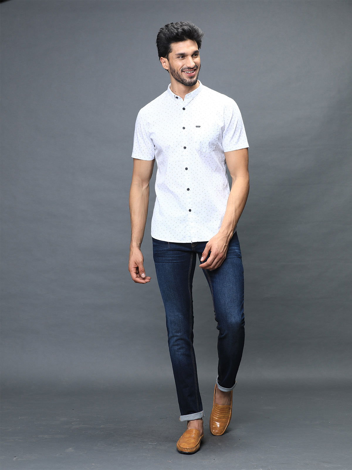 Men Slim Fit Printed Shirt