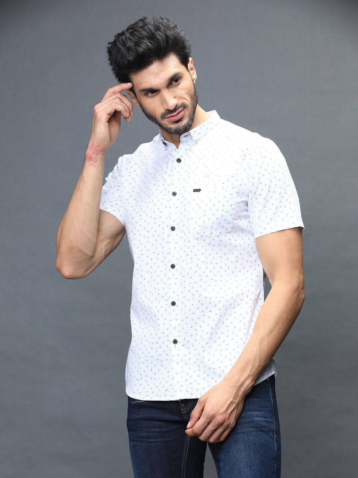 Men Slim Fit Printed Shirt