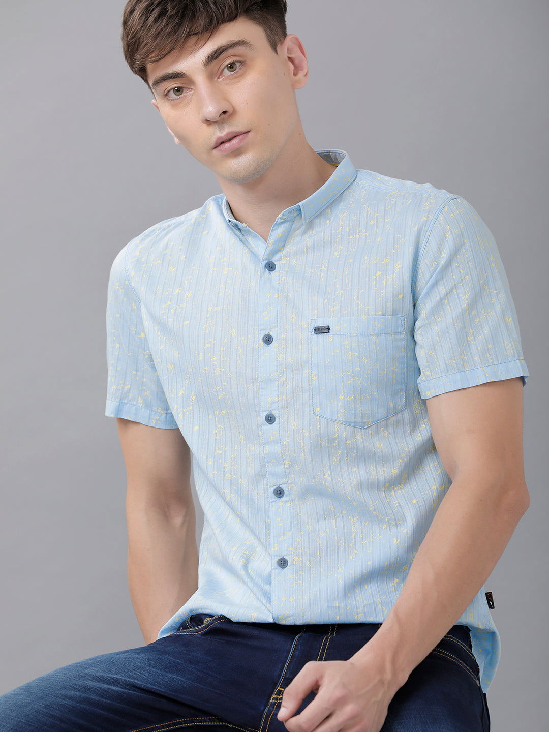 Men Slim Fit Printed Shirt