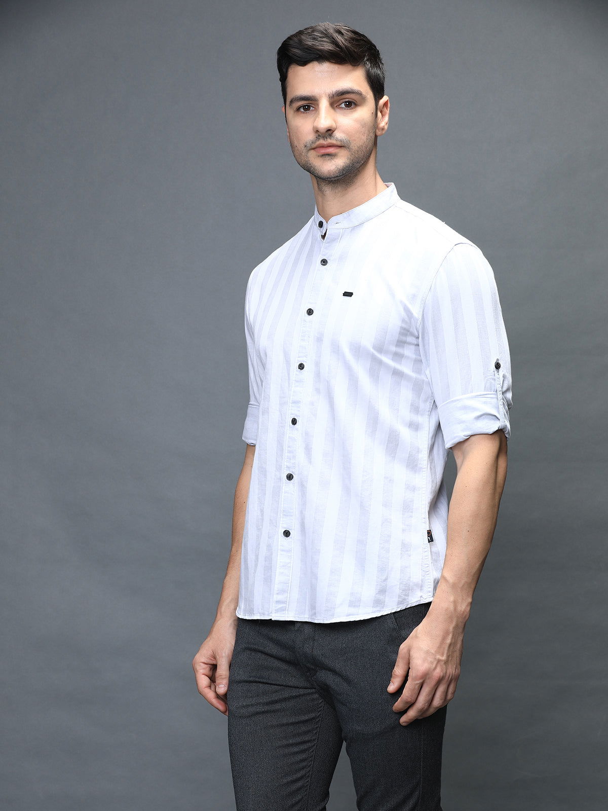 Men Slim Fit Stripe Shirt