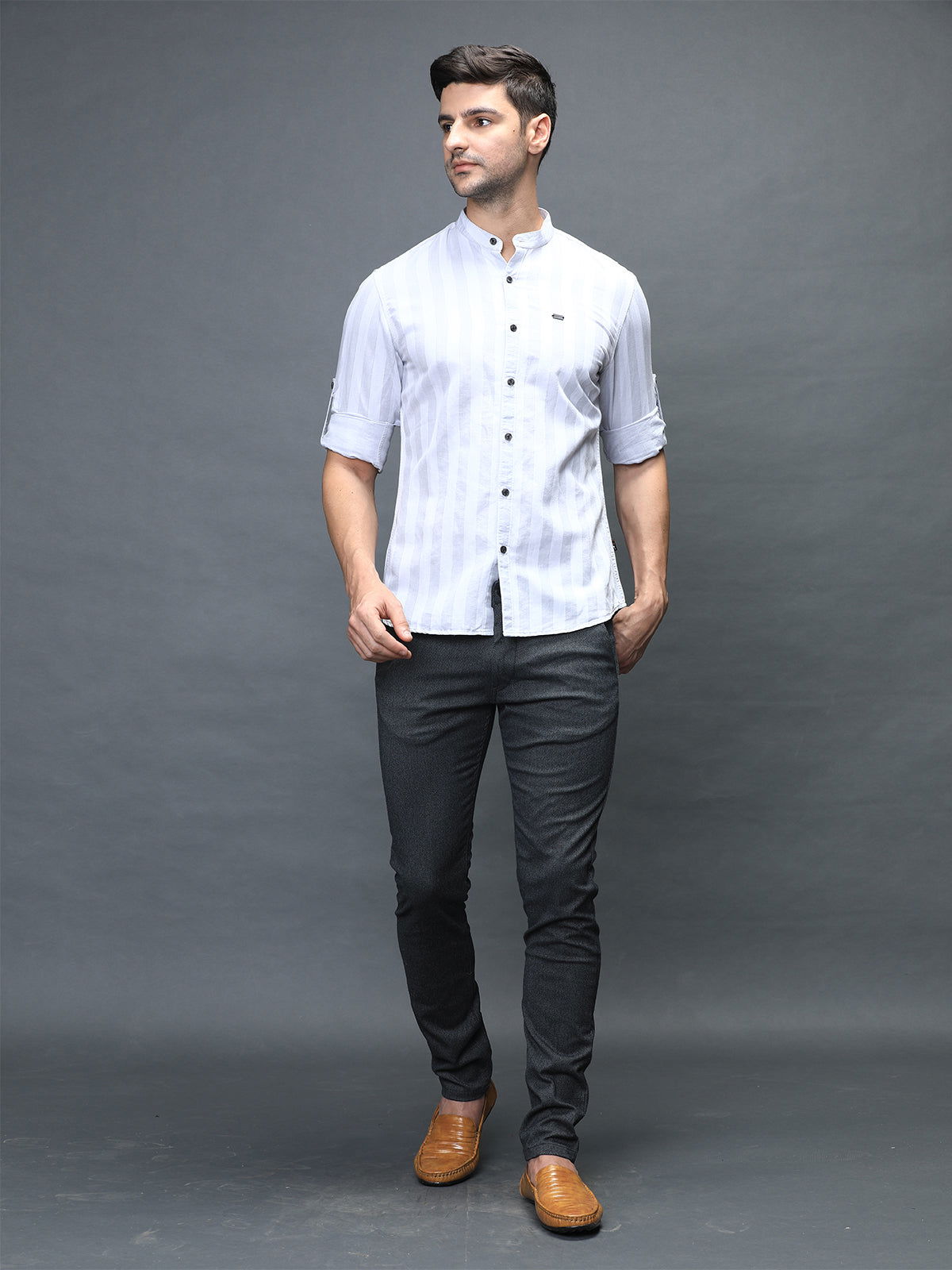 Men Slim Fit Stripe Shirt