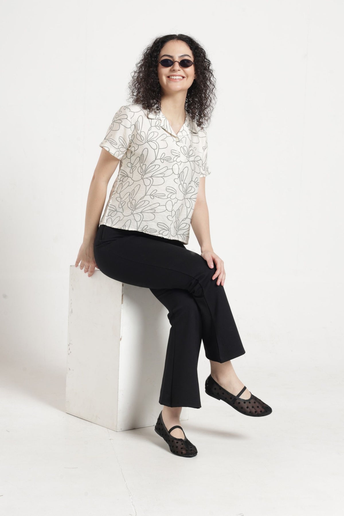Women Casual Printed Top  - Off white
