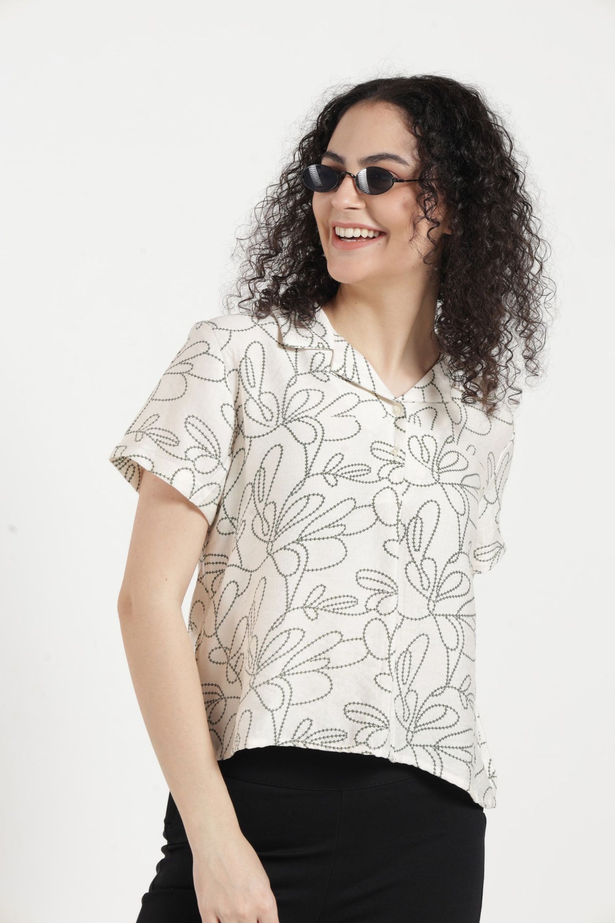 Women Casual Printed Top  - Off white