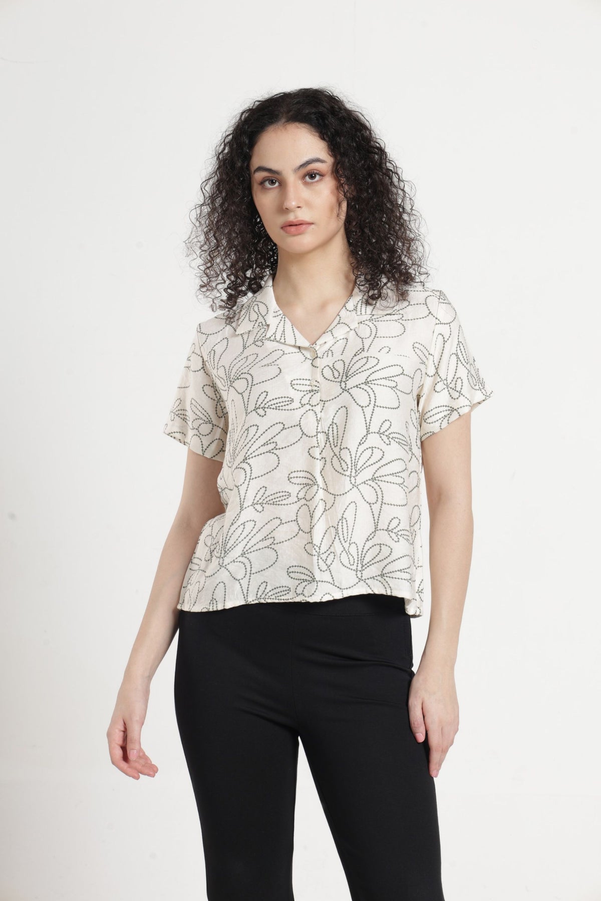 Women Casual Printed Top  - Off white