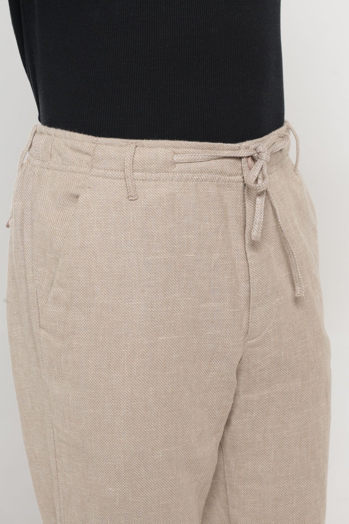IDENTITI Men Relaxed Fit Non Denim Solid Trouser In Beige