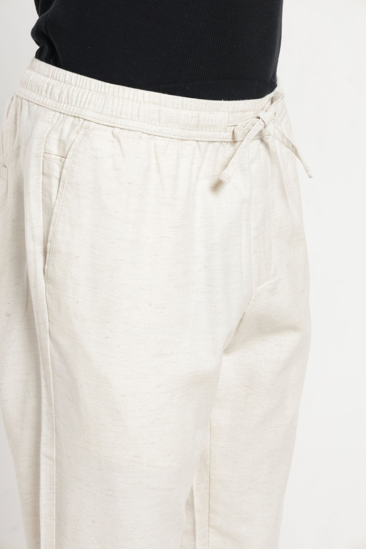 Non Denim Solid Jogger In Ecru