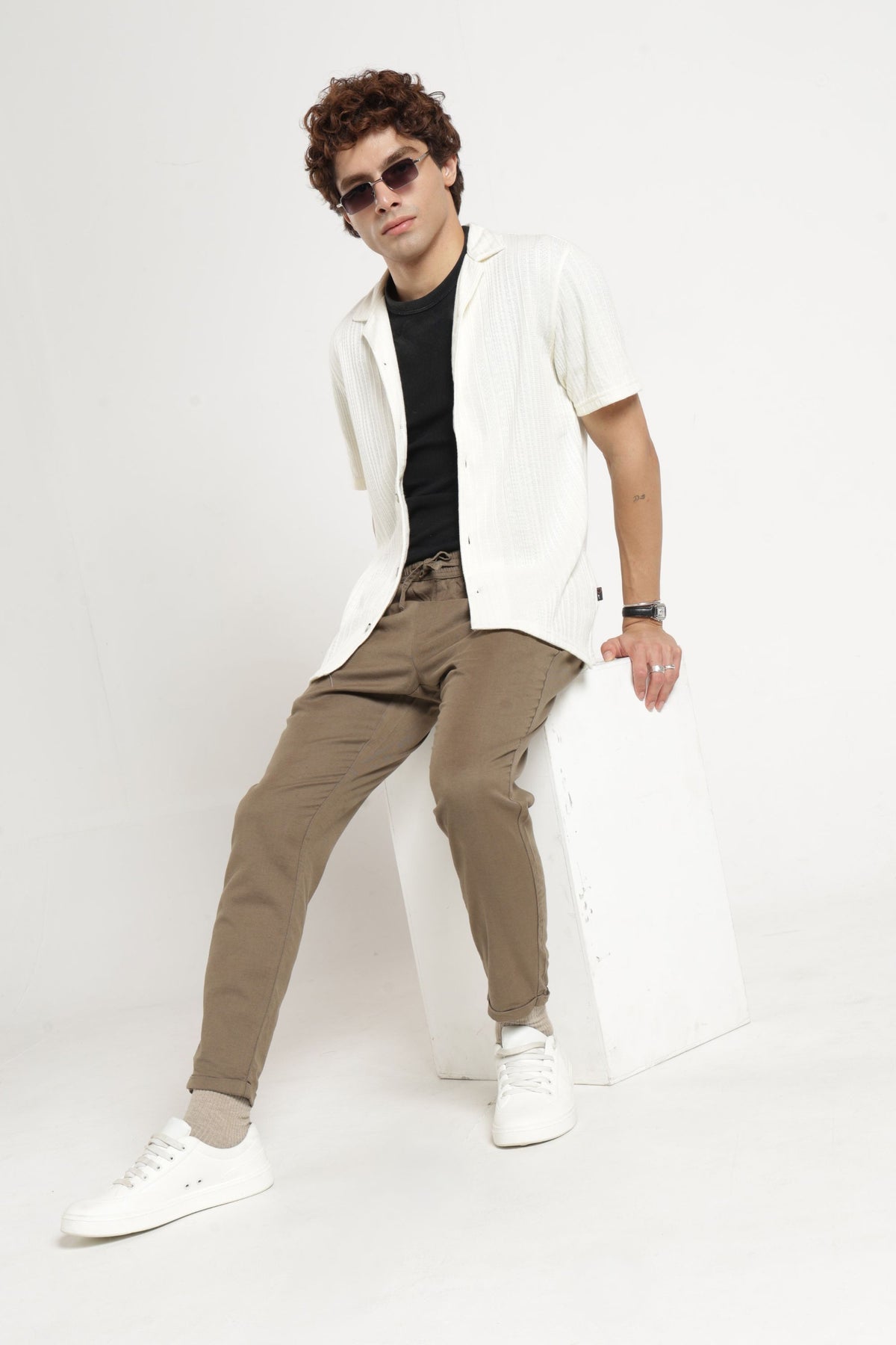 Non Denim Solid Jogger In Olive