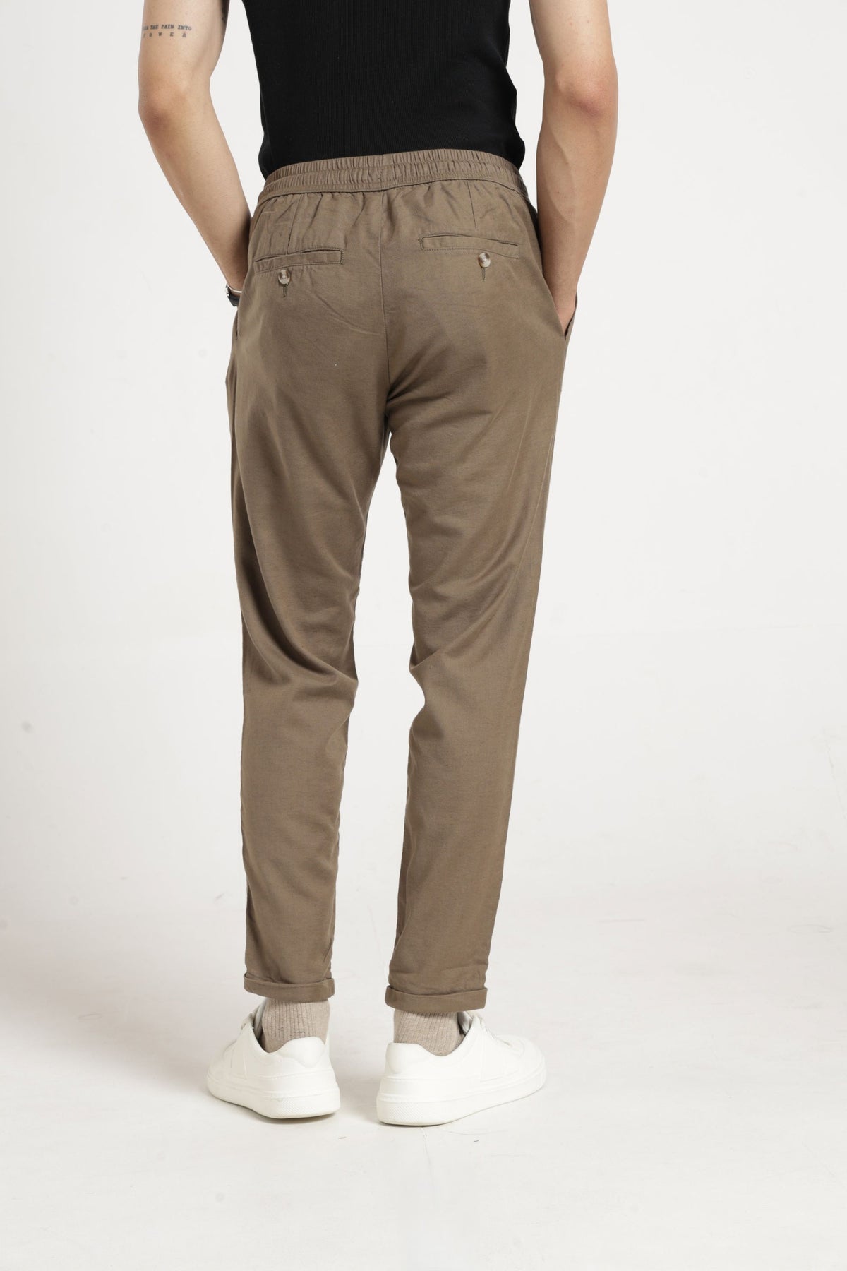 Non Denim Solid Jogger In Olive