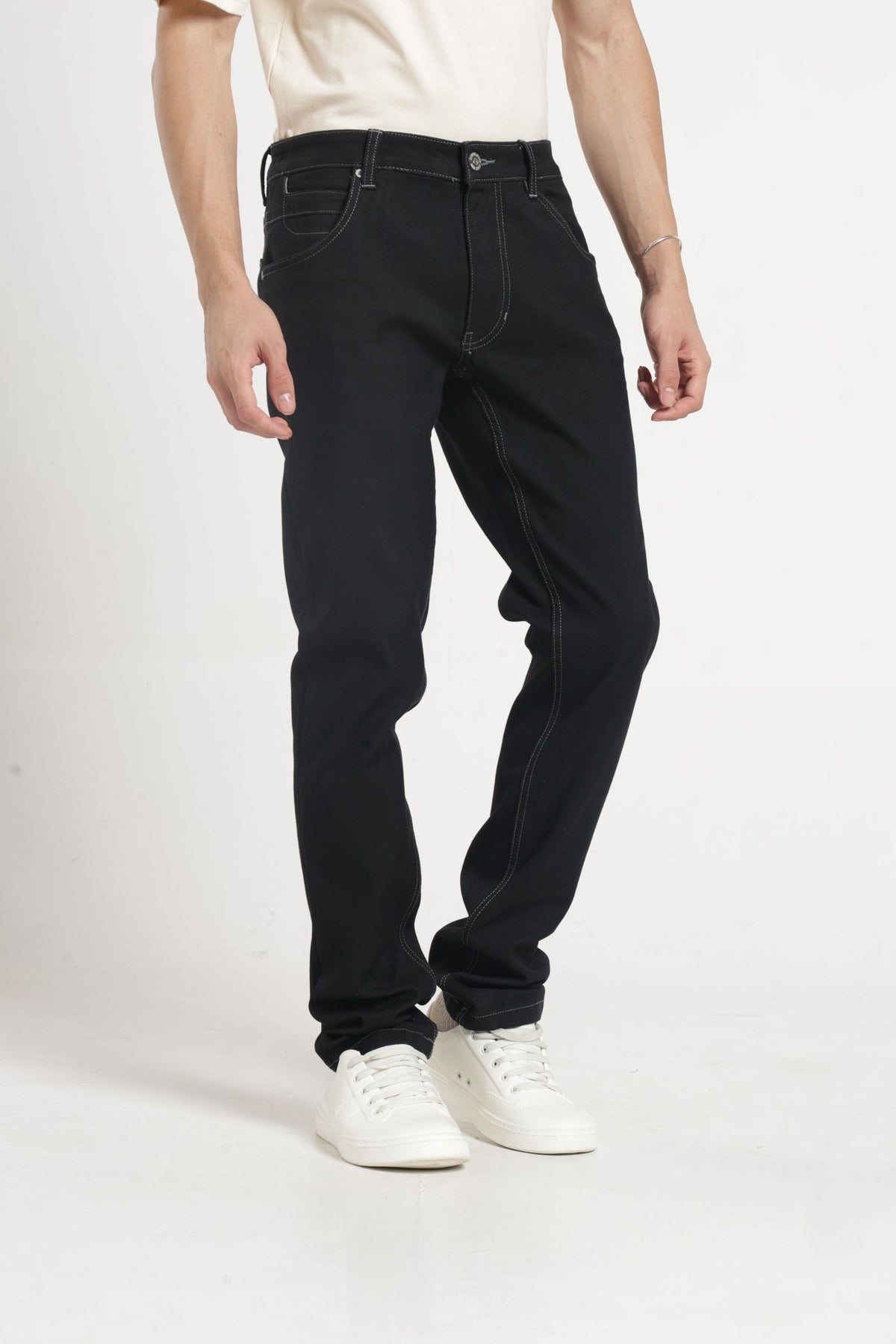 Twill Lycra Slim Fit Denim In Grey